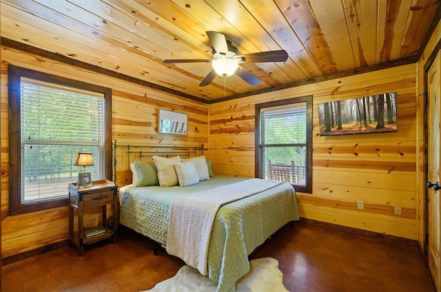 143 Honey Crisp Ln, Broken Bow, OK 74728 - bedroom featuring wood walls and wooden ceiling