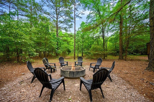 143 Honey Crisp Ln, Broken Bow, OK 74728 - view of yard with an outdoor fire pit