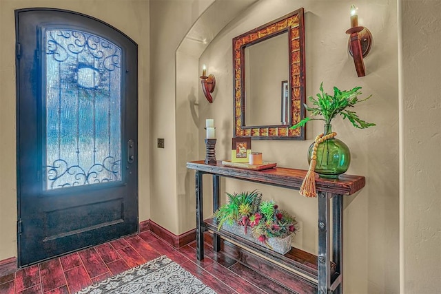 entrance foyer with hardwood / wood-style floors