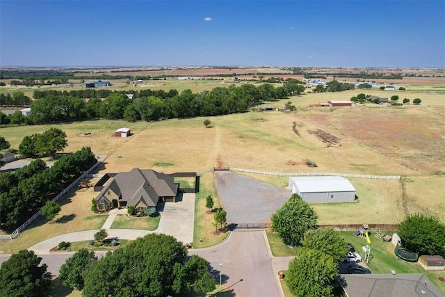 aerial view with a rural view