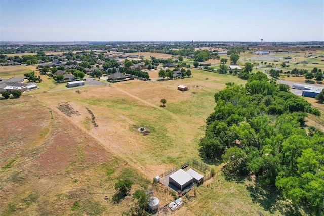 drone / aerial view with a rural view