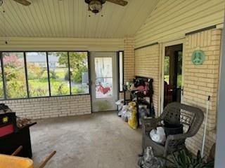 1305 SE 15th St, Wagoner, OK 74467 - sunroom featuring a ceiling fan and lofted ceiling