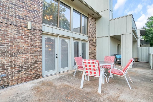 view of patio featuring french doors