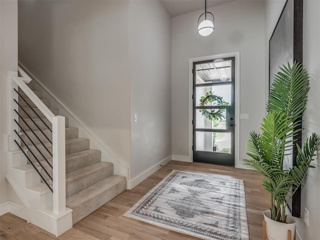 entrance foyer featuring light hardwood / wood-style flooring