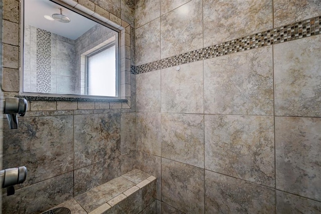 interior details with tiled shower