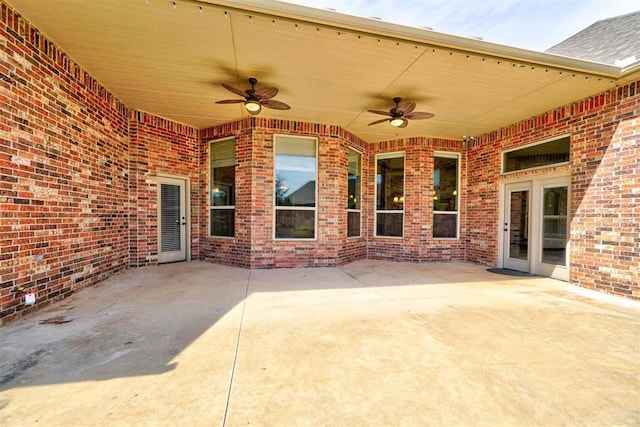 view of patio / terrace featuring ceiling fan