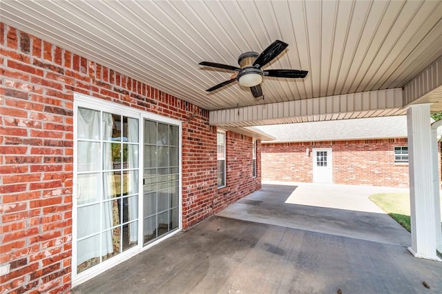 view of patio / terrace with ceiling fan