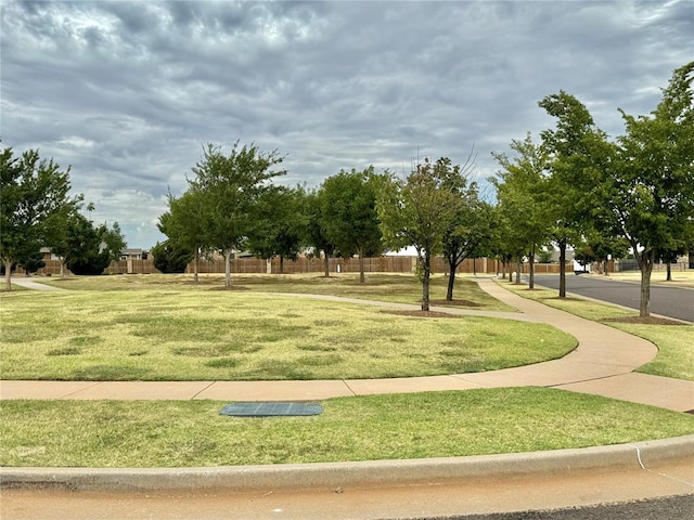 view of community with a lawn