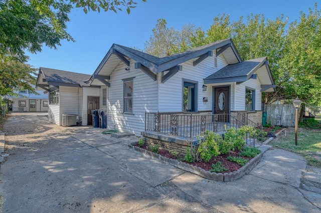 view of front of house featuring central AC unit