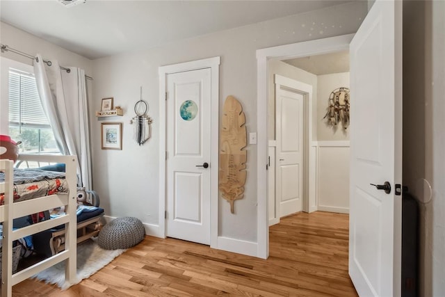 bedroom featuring light hardwood / wood-style floors