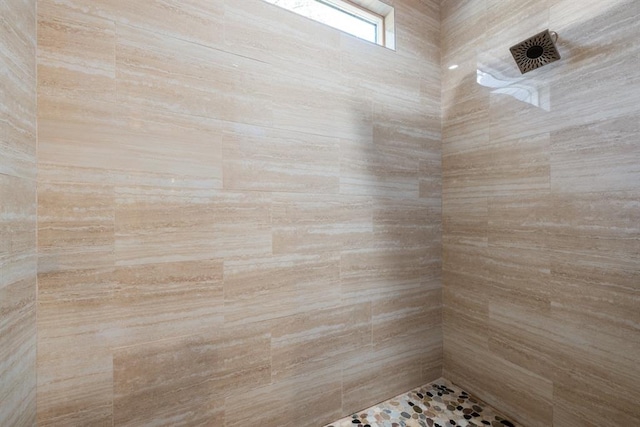 interior details with tiled shower