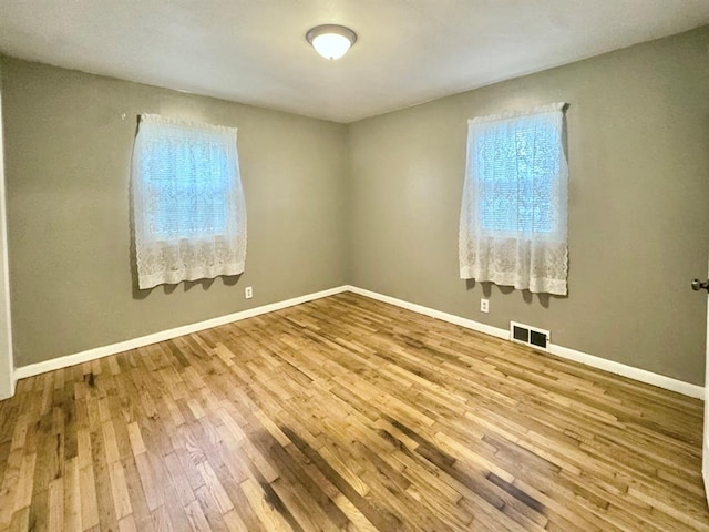 unfurnished room featuring light wood-type flooring and plenty of natural light