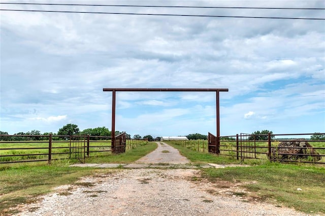 view of road featuring a rural view