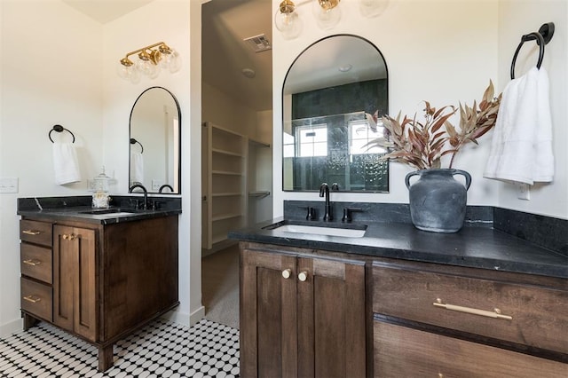 bathroom featuring vanity and tile patterned floors