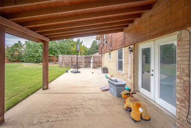 view of patio / terrace featuring french doors