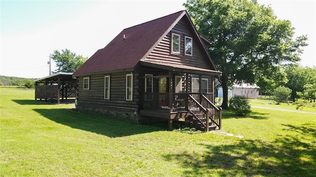 1345 State Highway 1, Hartshorne, OK 74547 - view of front of home with a front yard and roof with shingles