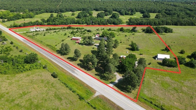 1345 State Highway 1, Hartshorne, OK 74547 - aerial view of sparsely populated area featuring property boundaries highlighted