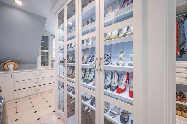 view of walk in closet