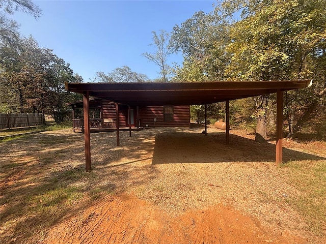 view of car parking with a carport