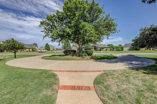 view of community featuring a yard