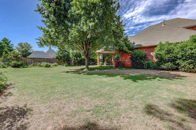 view of yard with a gazebo