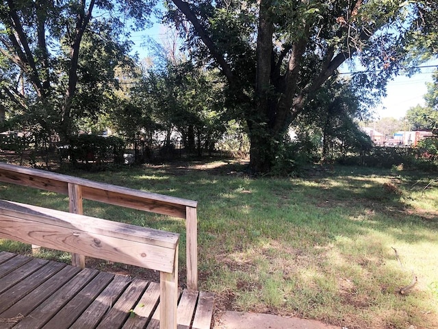 view of yard featuring a deck