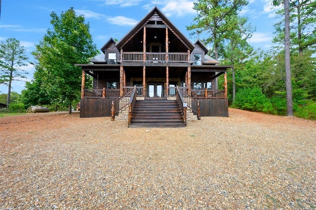 view of log-style house