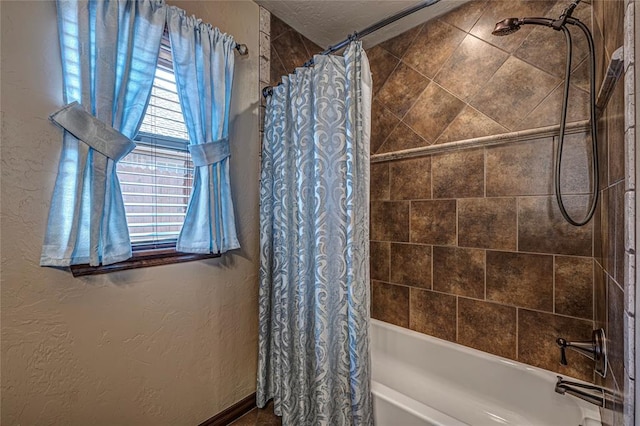 bathroom featuring shower / bath combo