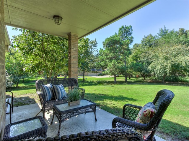 view of patio with outdoor lounge area