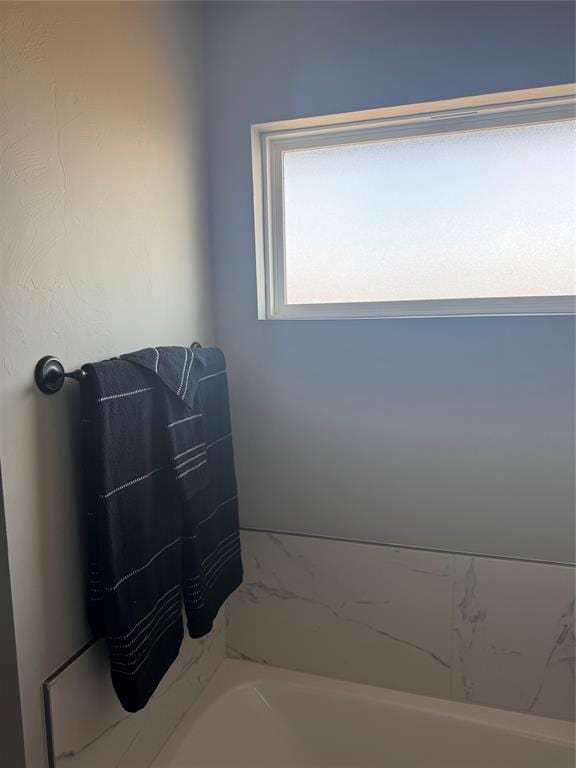 bathroom featuring a washtub