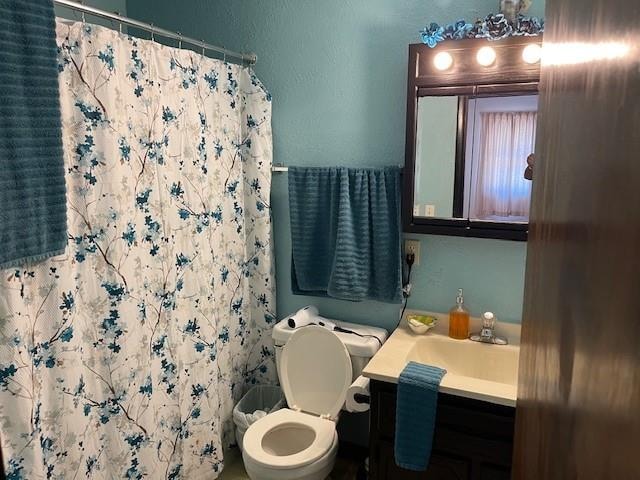 bathroom with a washtub, toilet, and sink