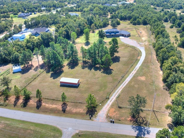 aerial view featuring a rural view