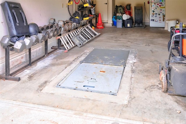 view of storm shelter