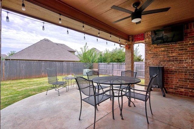 view of patio / terrace with ceiling fan