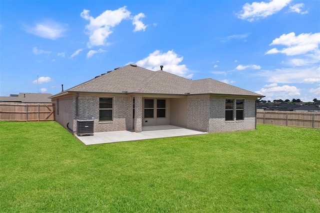590 Emmy Jean Dr, Blanchard, OK 73010 - back of property featuring a patio area, a fenced backyard, and brick siding