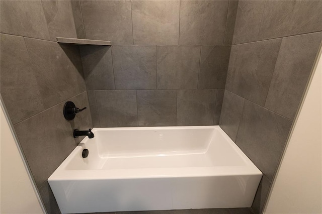 full bathroom featuring a tub to relax in and walk in shower