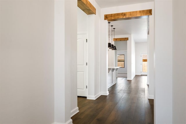 hall featuring dark hardwood / wood-style flooring