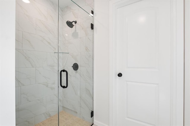 bathroom featuring walk in shower