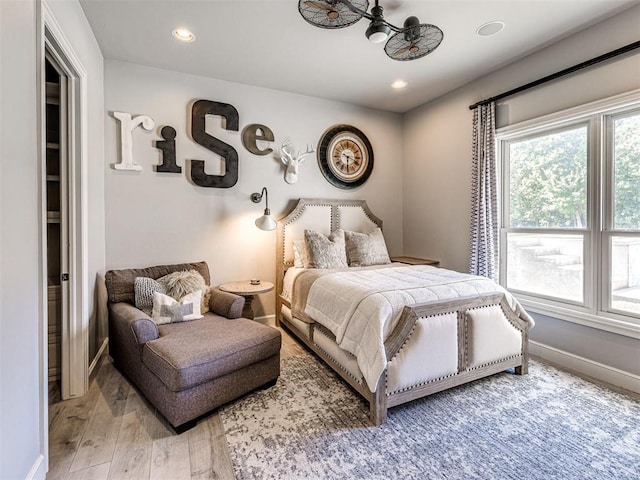 bedroom featuring wood-type flooring