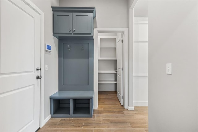 mudroom featuring light wood-type flooring