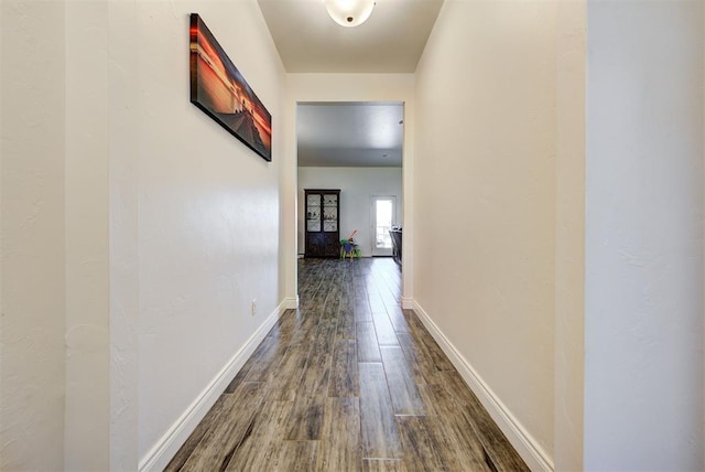 hall featuring wood-type flooring