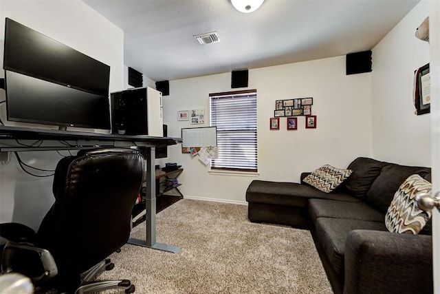 view of carpeted office