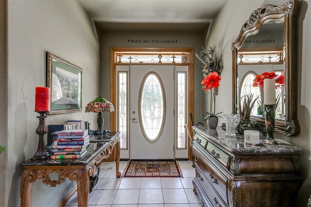 view of tiled entrance foyer