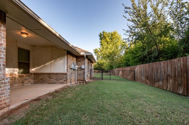 view of yard with a patio area