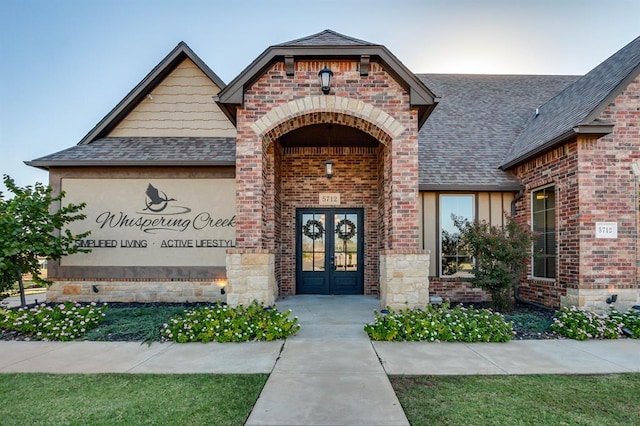 entrance to property with french doors