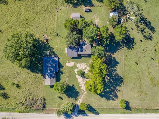 drone / aerial view with a rural view