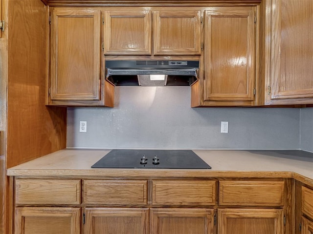 kitchen with black electric cooktop