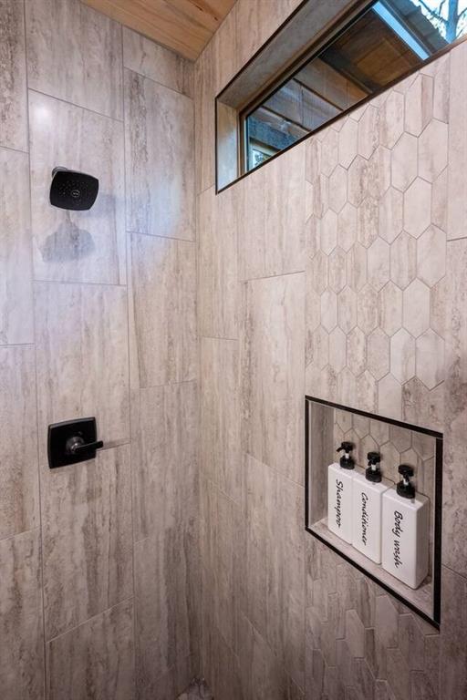 details with tiled shower