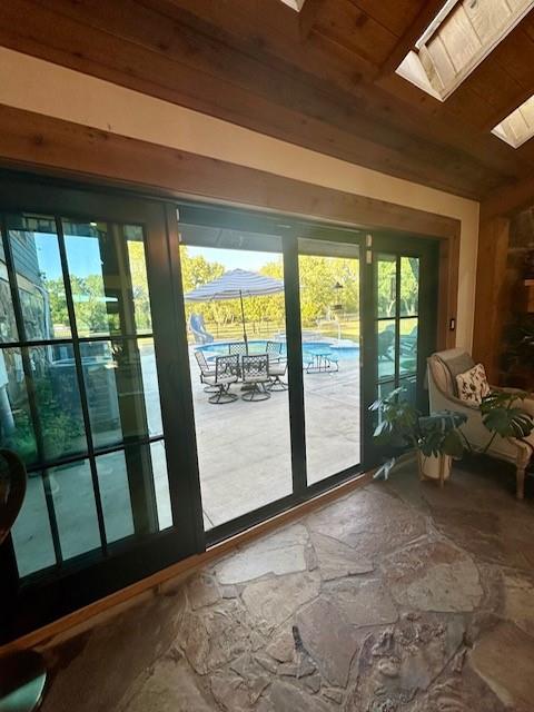 entryway with a skylight