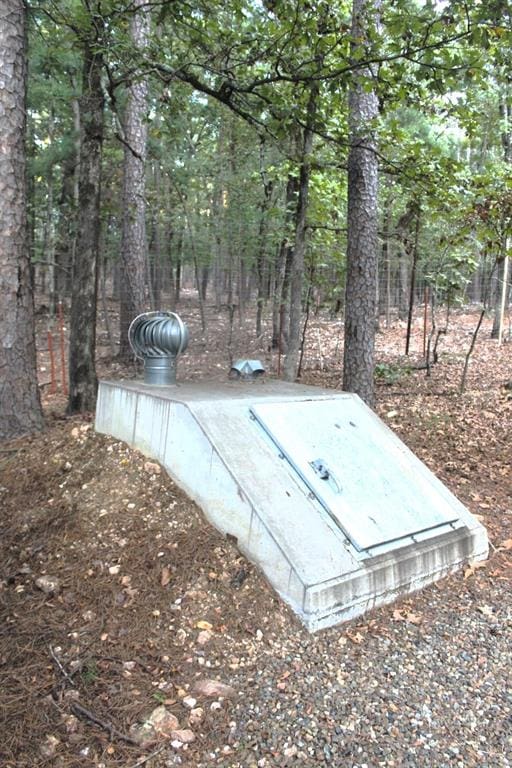 view of storm shelter